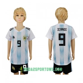 Koszulka Argentyna Icardi 9 Dziecięcy Mistrzostwa Świata 2018 Domowe Stroje Piłkarskie